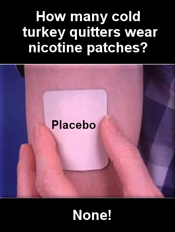 Photo of an arm wearing a placebo nicotine patch.