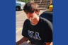 A  Western Carolina University student smoking on October 4, 2004.