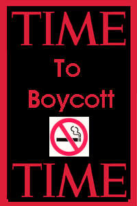 banner for Time to Boycott Time campaign