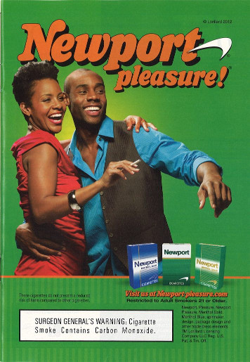 Newport ad suggesting that smoker smoke for pleasure