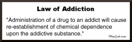 An imagine stating the Law of Addiction