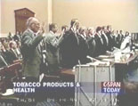 Video of April 14, 1994 testimony of seven tobacco company executives before Congress testifying that they believe that nicotine is not addictive