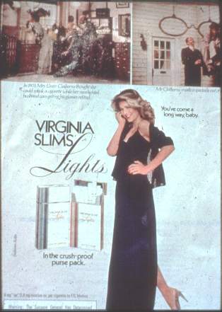 A Virginia Slims lights cigarette advertisement