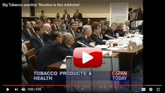 7 Big Tobacco CEOs testifying that nicotine is not addictive.
