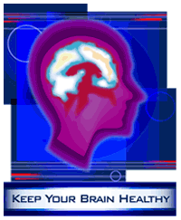 Picture of brain dopamine pathways on blue backgrounds with the message to keep your brain healthy