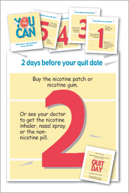 Two days before your quit date buy the nicotine patch or gum