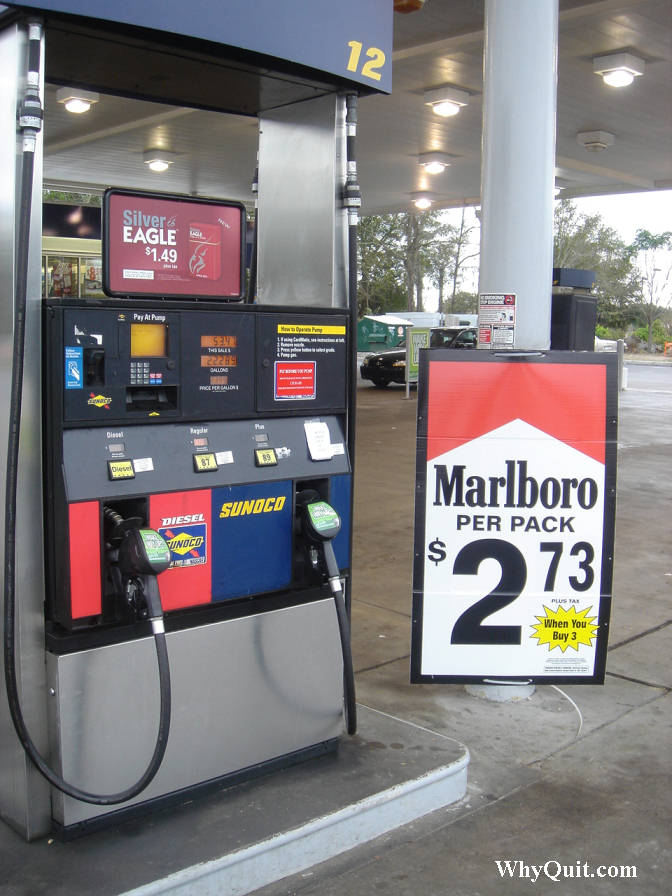 Photo showing that every vehicle occupant, including children and teens, are forced to notice this Marlboro advertisement at a Sunoco gas pumps in Mt. Pleasant, SC in Febrary 2006.