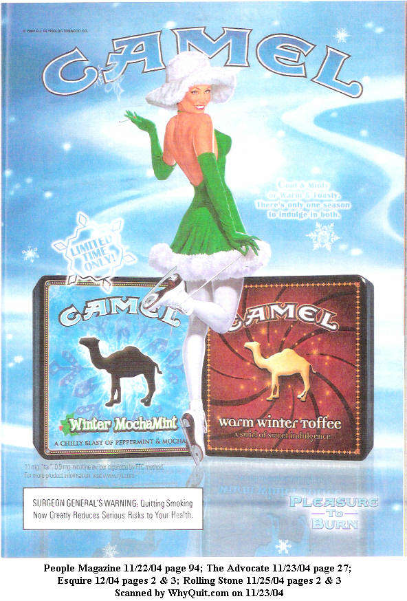 RJR: Camel: Winter Mocha Mint and Warm Winter Toffee