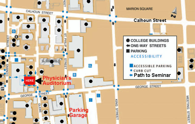 College of Charleston Map to Physician's Auditorium