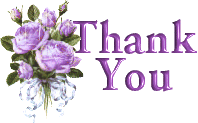 Thank you with purple flowers