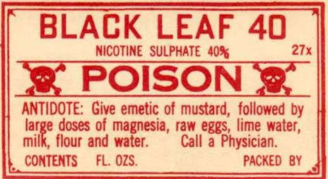 Black Leaf 40, nicotine sulfate, poison