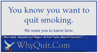 WhyQuit business card - You know you want to quit smoking.  We want you to know how.