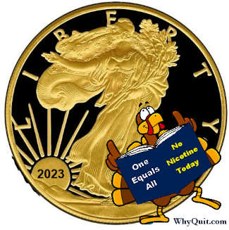 2023 Liberty gold coin with nicotine cessation's only rule