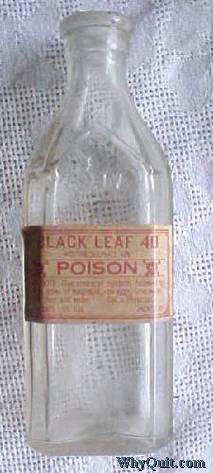 An empty bottle of Black Leaf 40, an insecticide one sold in America which was 40% nicotine sulfate