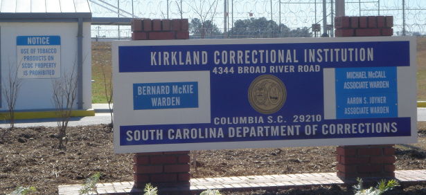 No Tobacco sign at entrance to South Carolina Department of Correction's prison