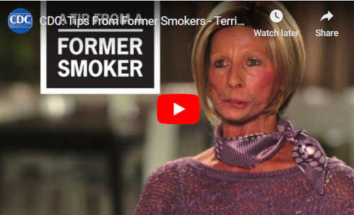 Terrie Hall as she appeared in her second CDC Tips campaign ad.