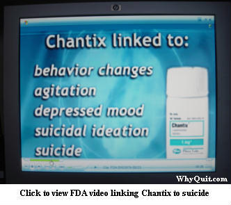 YouTube video of April 1, 2008 FDA video clip of Chantix - varenicline - risk factors.