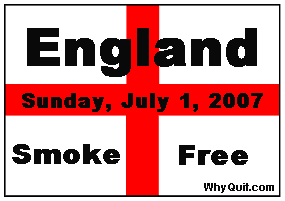 England goes smoke-free on Sunday, July 1, 2007, smokefree, smokeless, work place and workplaces indoor pubic smoking