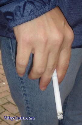 cigarette in smoker's hand